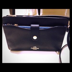 Coach Clutch/Crossbody with Card Wallet-navy